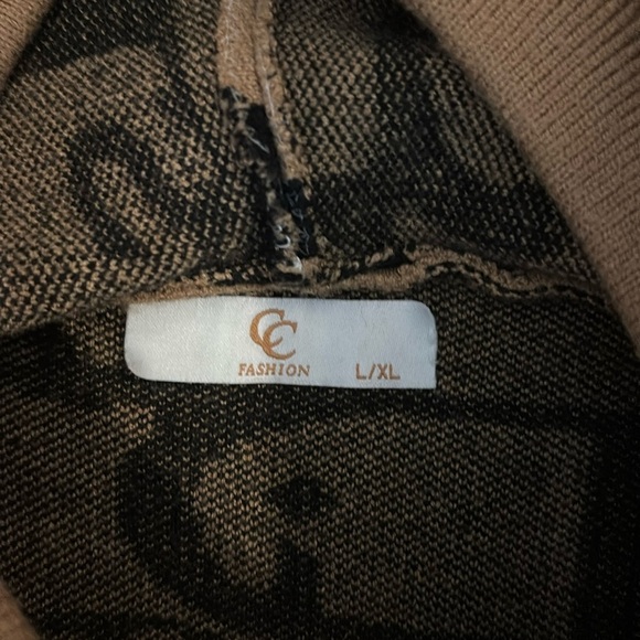 CC Fashion Brown/Black Paris Hoodie Size L/XL - Picture 6 of 7